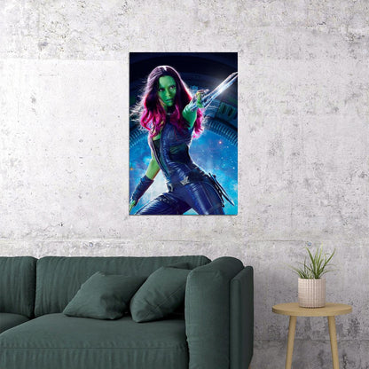 Gamora Jump Attack Asguardians Of The Galaxy Poster Wall Art Print Home Wall Decor