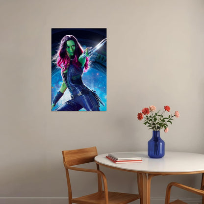 Gamora Jump Attack Asguardians Of The Galaxy Poster Wall Art Print Home Wall Decor