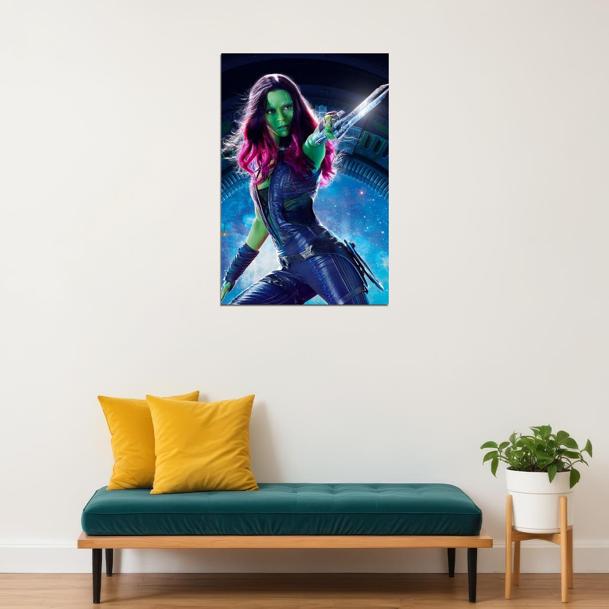 Gamora Jump Attack Asguardians Of The Galaxy Poster Wall Art Print Home Wall Decor