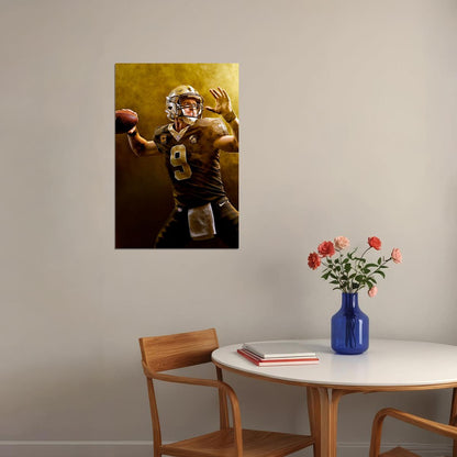 Drew Brees In The Pocket New Orleans Saints Sport Poster Wall Art Print Home Wall Decor