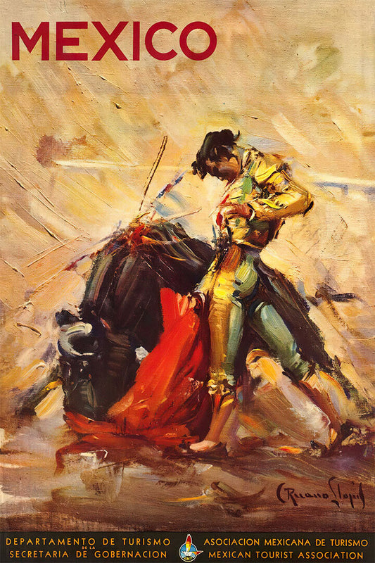 1944 Mexican Bullfighter Classic Vintage Style Travel Poster Wall Art Print Home Wall Decor