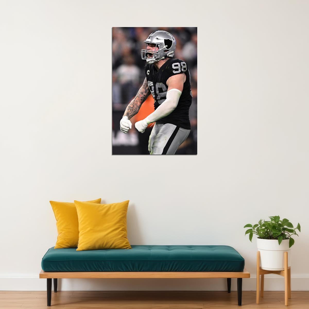 Maxx Crosby Las Vegas Raiders American Football Player Poster Wall Art Print Home Wall Decor