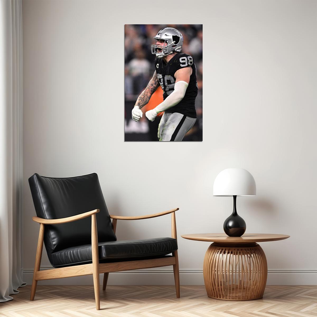 Maxx Crosby Las Vegas Raiders American Football Player Poster Wall Art Print Home Wall Decor