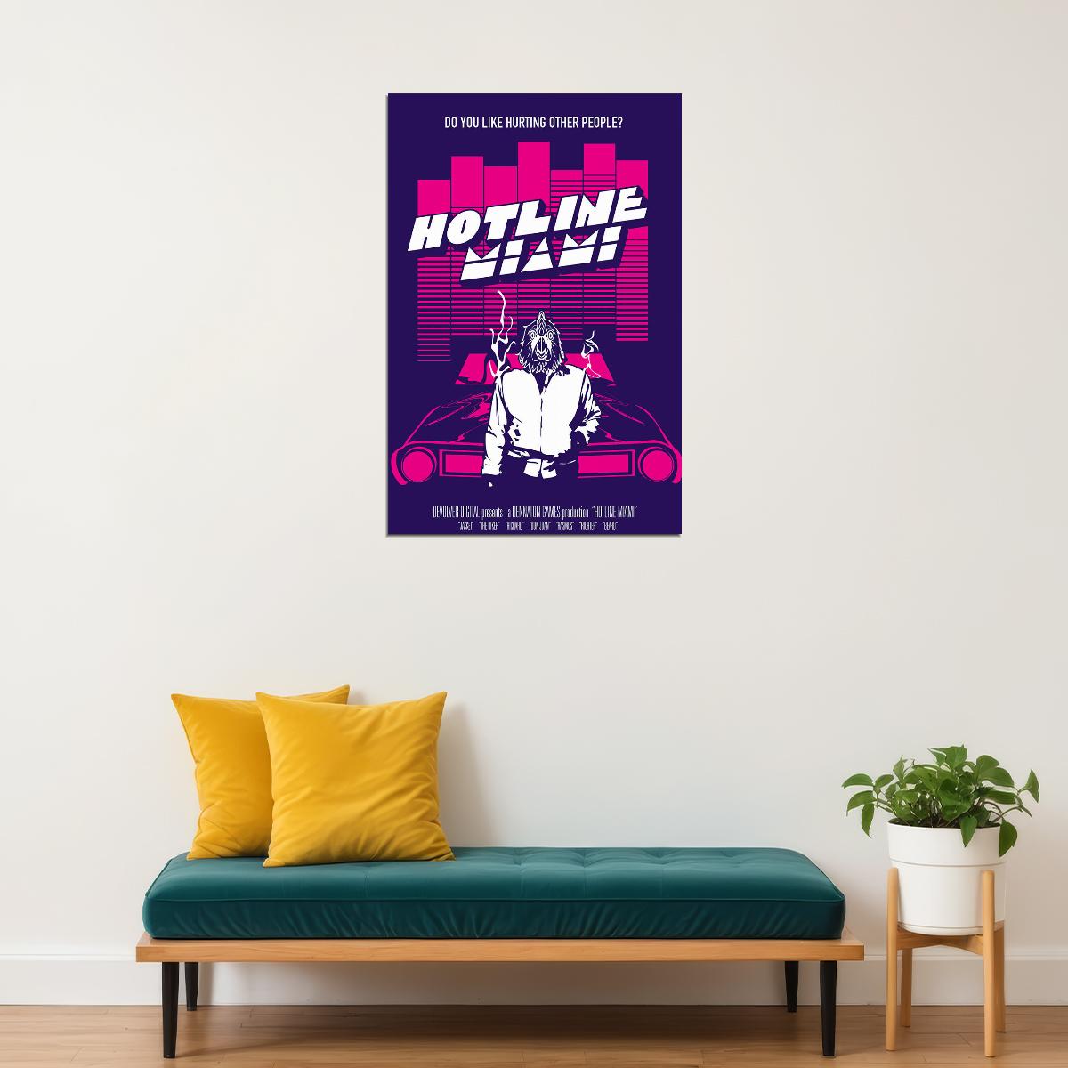 Hotline Miami Single Player Game Mystery Poster Wall Art Print Home Wall Decor