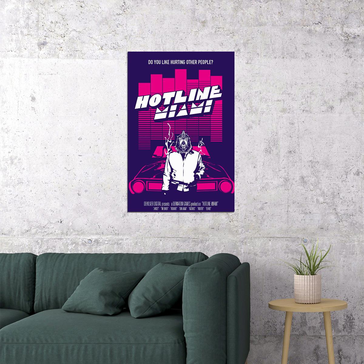 Hotline Miami Single Player Game Mystery Poster Wall Art Print Home Wall Decor