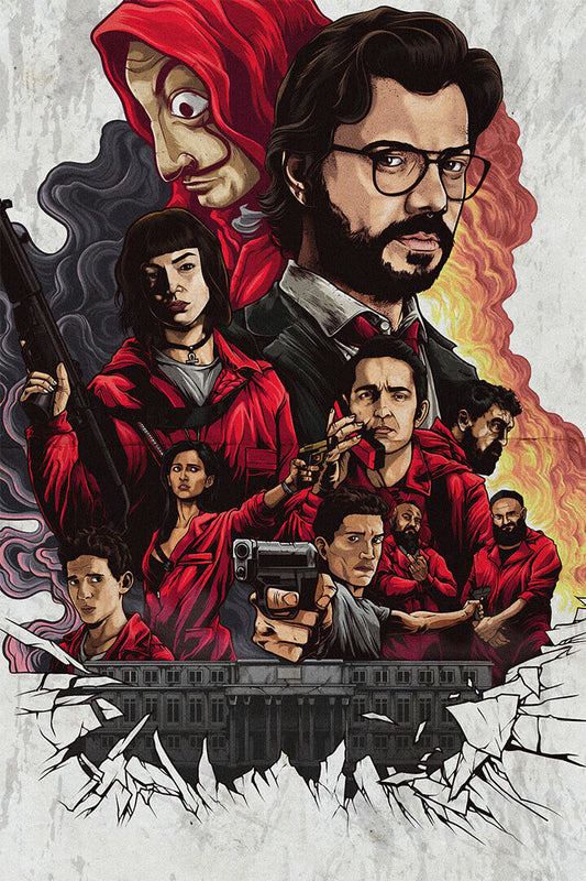 Money Heist Action Crime Drama Poster Wall Art Print Home Wall Decor