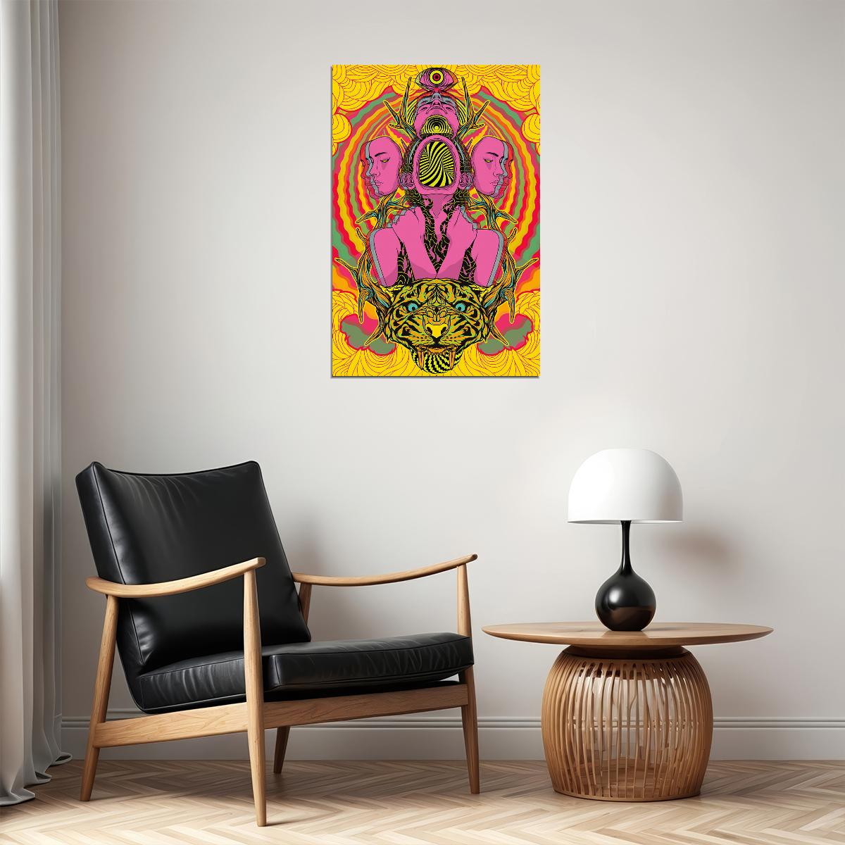 Psychedelic Trippy Visual Mind Abstract Poster Wall Art Print Home Wall Decor