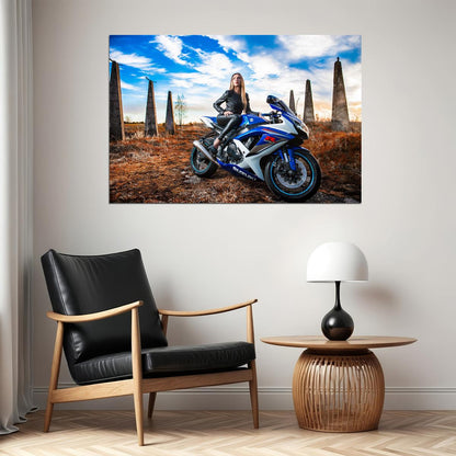 Suzuki Gsx R Sports Motorcycle Racing Bike Poster Wall Art Print Home Wall Decor