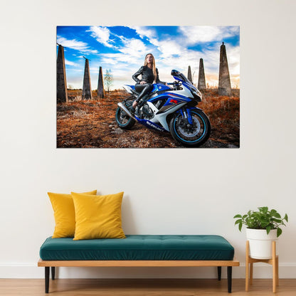 Suzuki Gsx R Sports Motorcycle Racing Bike Poster Wall Art Print Home Wall Decor