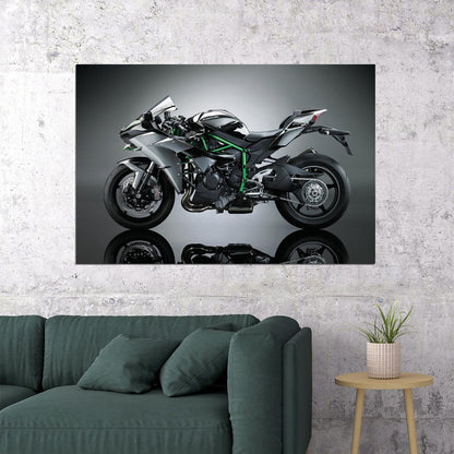 Kawasaki Ninja H2 Luxury Motorcycle Speed Poster Wall Art Print Home Wall Decor