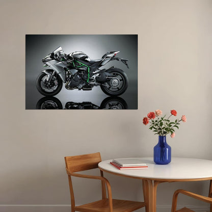 Kawasaki Ninja H2 Luxury Motorcycle Speed Poster Wall Art Print Home Wall Decor