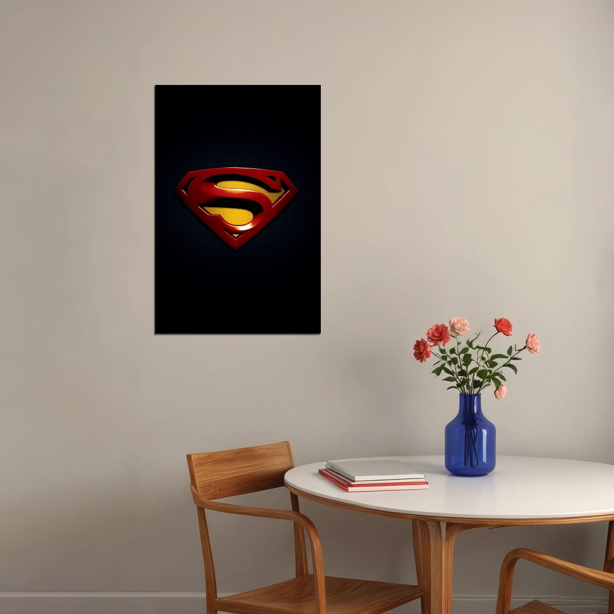 Superman Logo Tv Comics Symbol Poster Wall Art Print Home Wall Decor