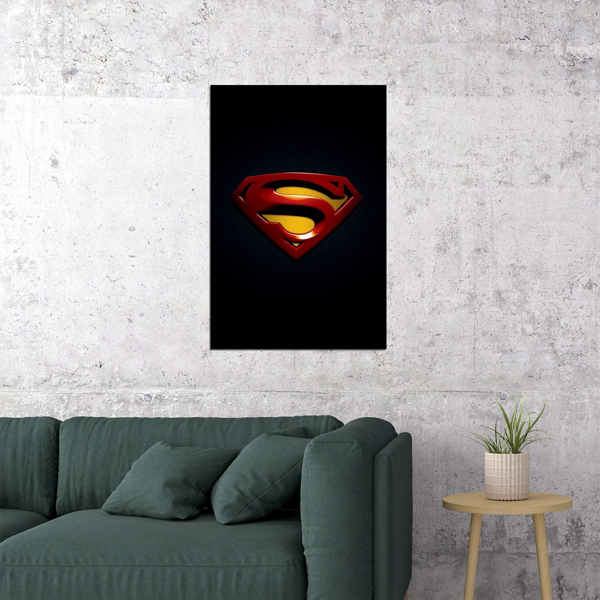 Superman Logo Tv Comics Symbol Poster Wall Art Print Home Wall Decor