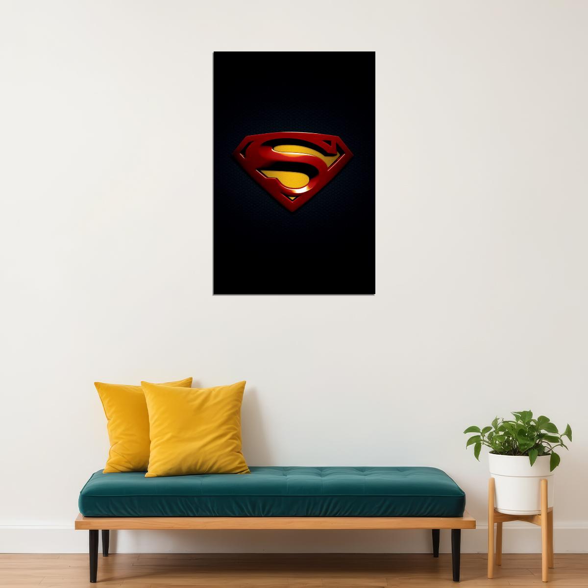 Superman Logo Tv Comics Symbol Poster Wall Art Print Home Wall Decor