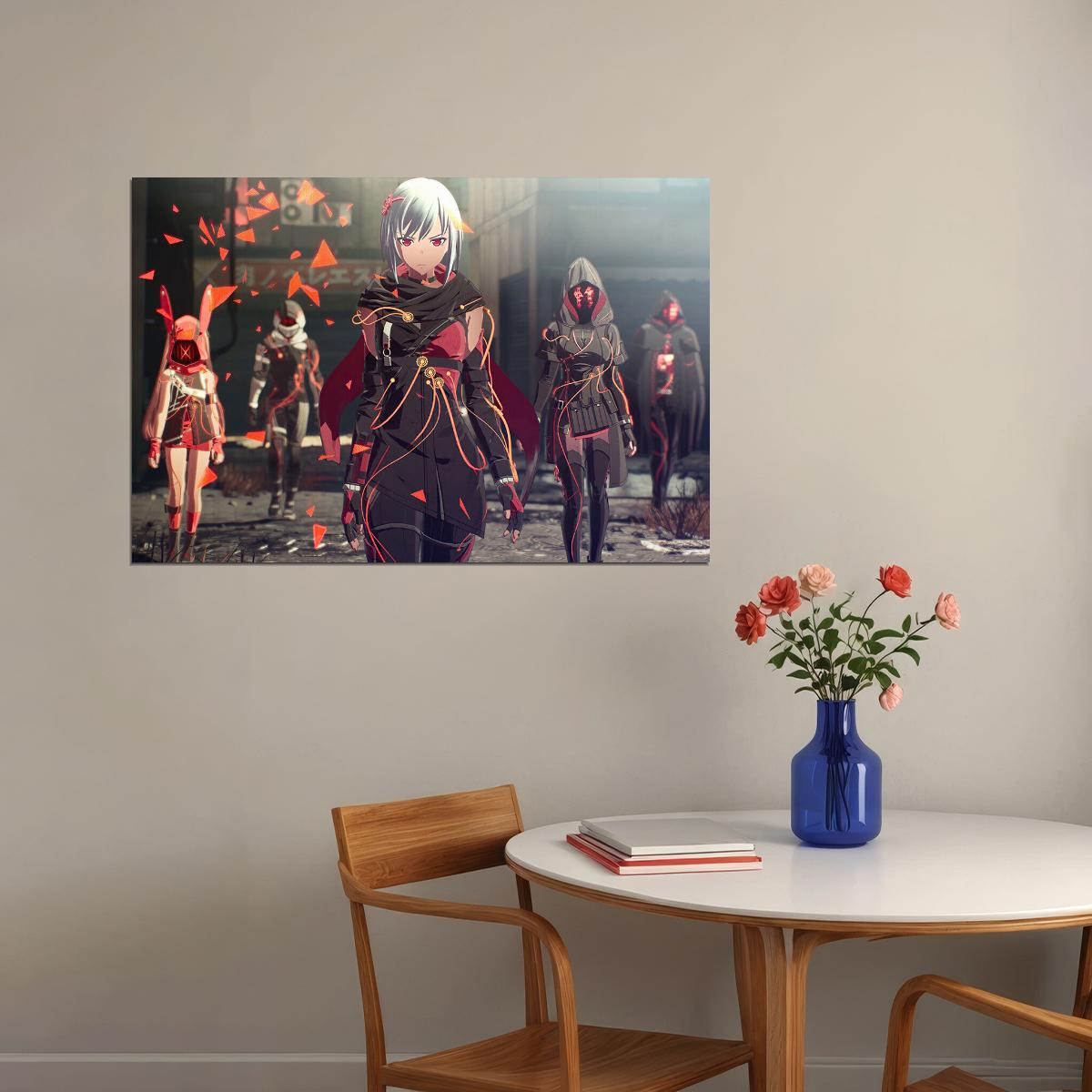 Scarlet Nexus Gun Fight Hot Tv Video Game Poster Wall Art Print Home Wall Decor