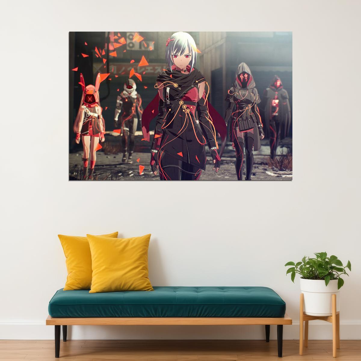 Scarlet Nexus Gun Fight Hot Tv Video Game Poster Wall Art Print Home Wall Decor