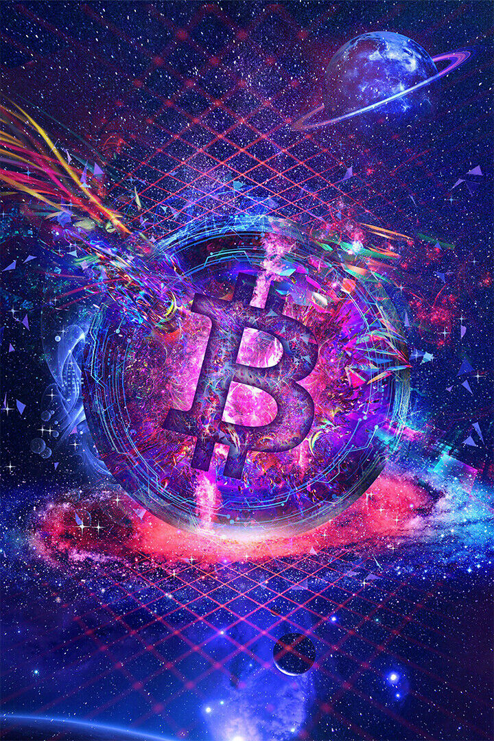 BitCoin Digital Artwork Independent Money Poster Wall Art Print Home Wall Decor