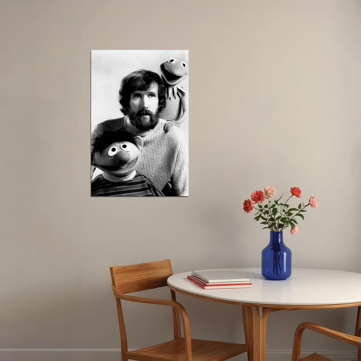 Jim Henson With Kermit The Frog And Ernie Poster Wall Art Print Home Wall Decor