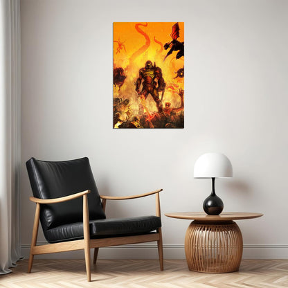 Doom Eternal Doomguy And Hell Knight Poster Wall Art Print Home Wall Decor