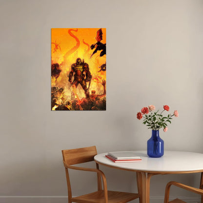 Doom Eternal Doomguy And Hell Knight Poster Wall Art Print Home Wall Decor