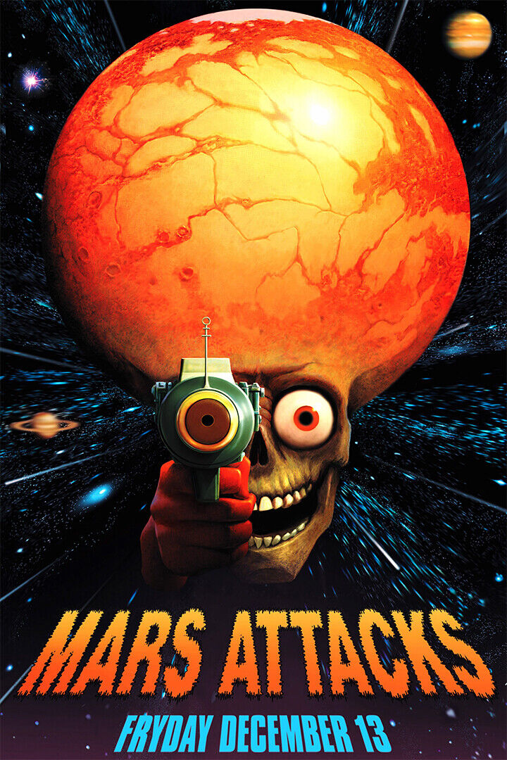 Mars Attacks Movie Friday 13 Poster Wall Art Print Home Wall Decor