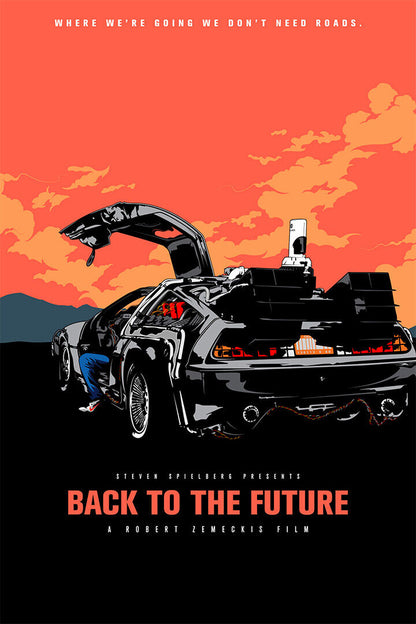 Back To The Future Delorean Movie Poster Wall Art Print Home Wall Decor