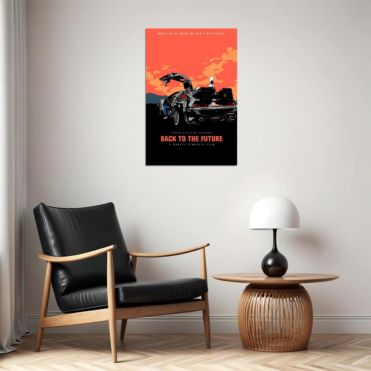 Back To The Future Delorean Movie Poster Wall Art Print Home Wall Decor