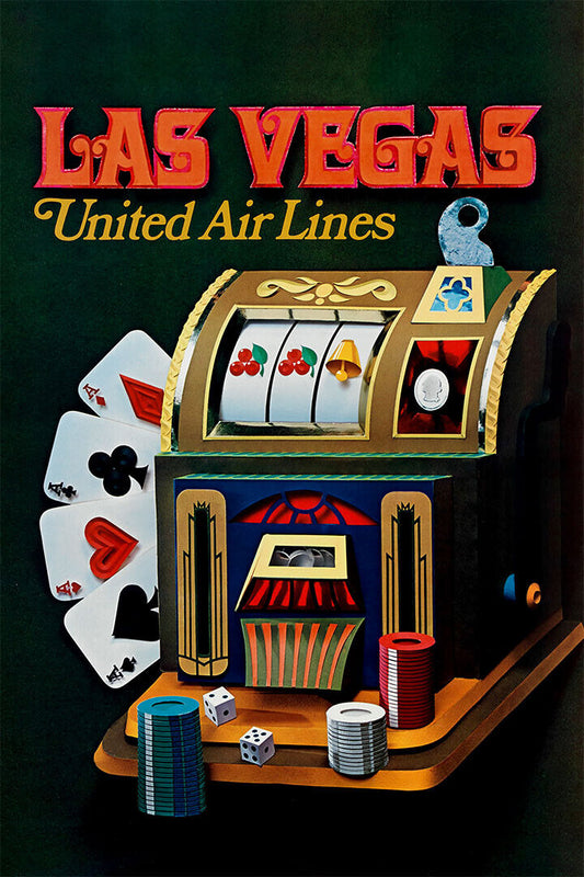 United Airlines Las Vegas Vintage Travel Poster Wall Art Print Home Wall Decor