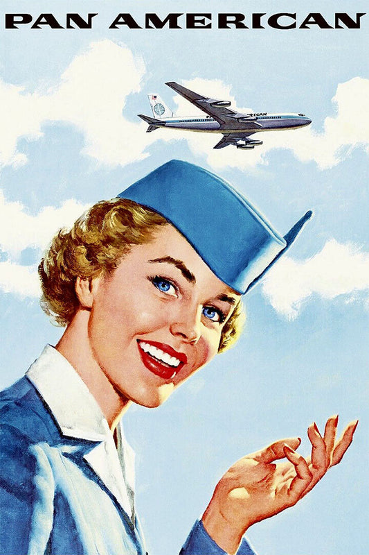 Pan American Airlines Vintage Travel Poster Wall Art Print Home Wall Decor