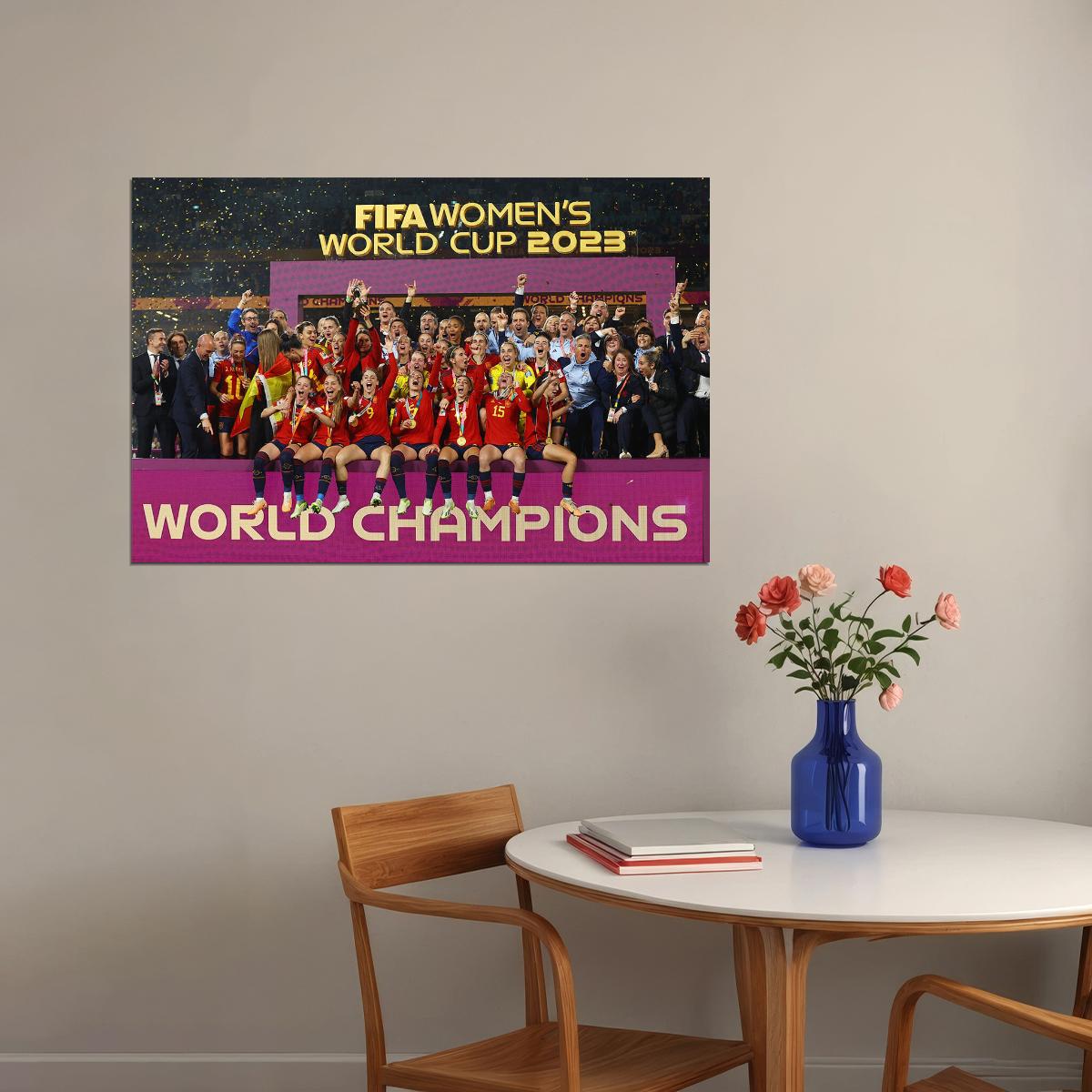 Spain World Cup Women 2023 Champions Poster Wall Art Print Home Wall Decor