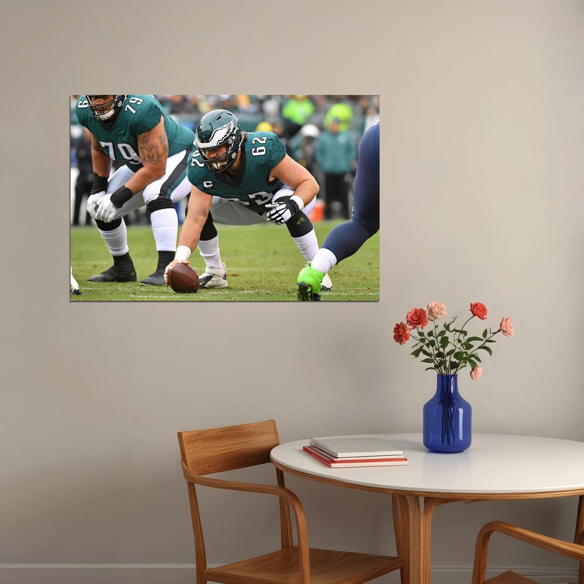 Jason Kelce Philadelphia Eagles American Football Player Poster Wall Art Print Home Wall Decor