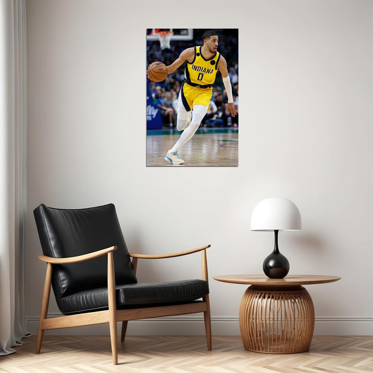 Indiana Pacers Basketball Team Tyrese Haliburton Athlete Poster Wall Art Print Home Wall Decor