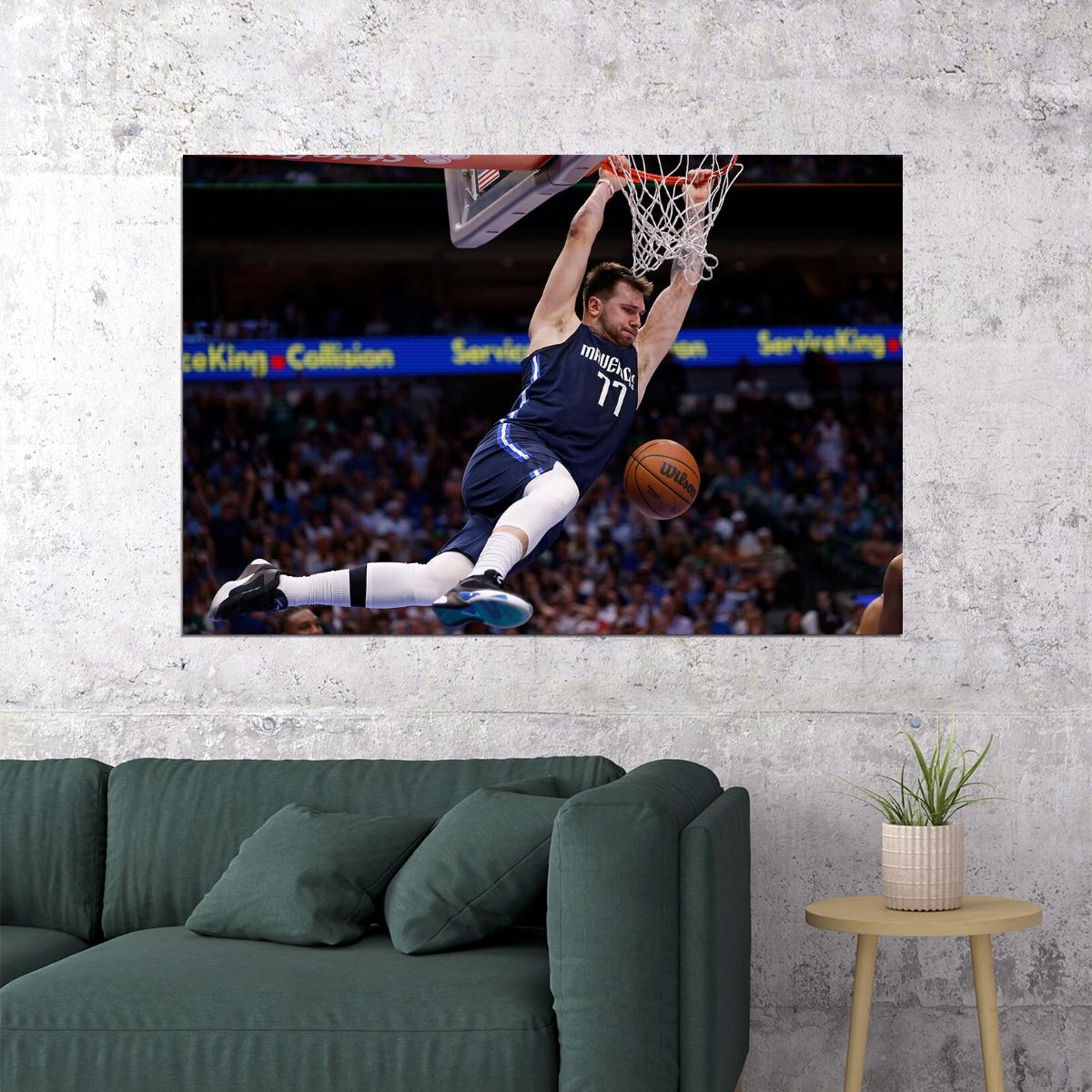 Luka Doncic Basketball Player 77 Dallas Mavericks Team Poster Wall Art Print Home Wall Decor