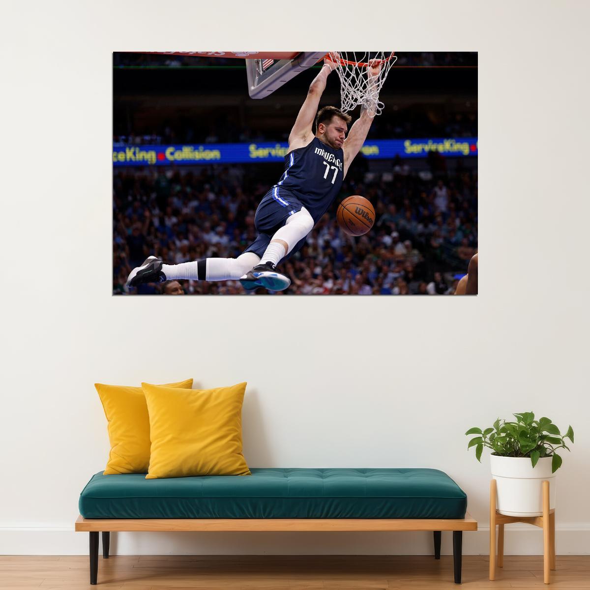 Luka Doncic Basketball Player 77 Dallas Mavericks Team Poster Wall Art Print Home Wall Decor