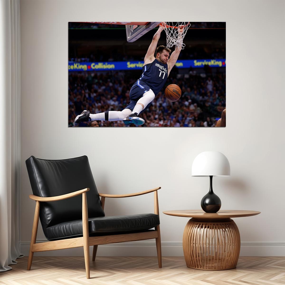 Luka Doncic Basketball Player 77 Dallas Mavericks Team Poster Wall Art Print Home Wall Decor