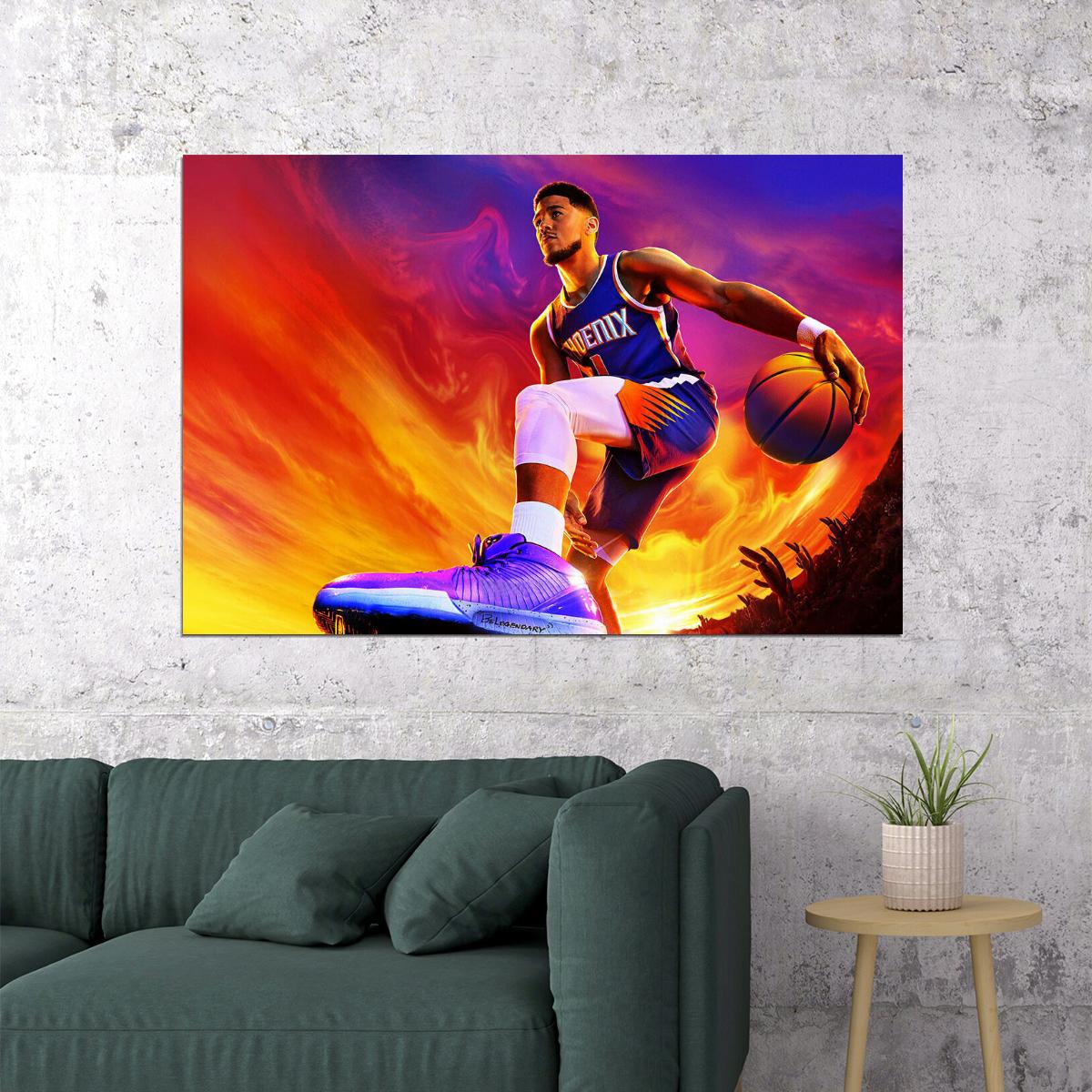 Devin Booker Basketballer Phoenix Suns Team Poster Wall Art Print Home Wall Decor