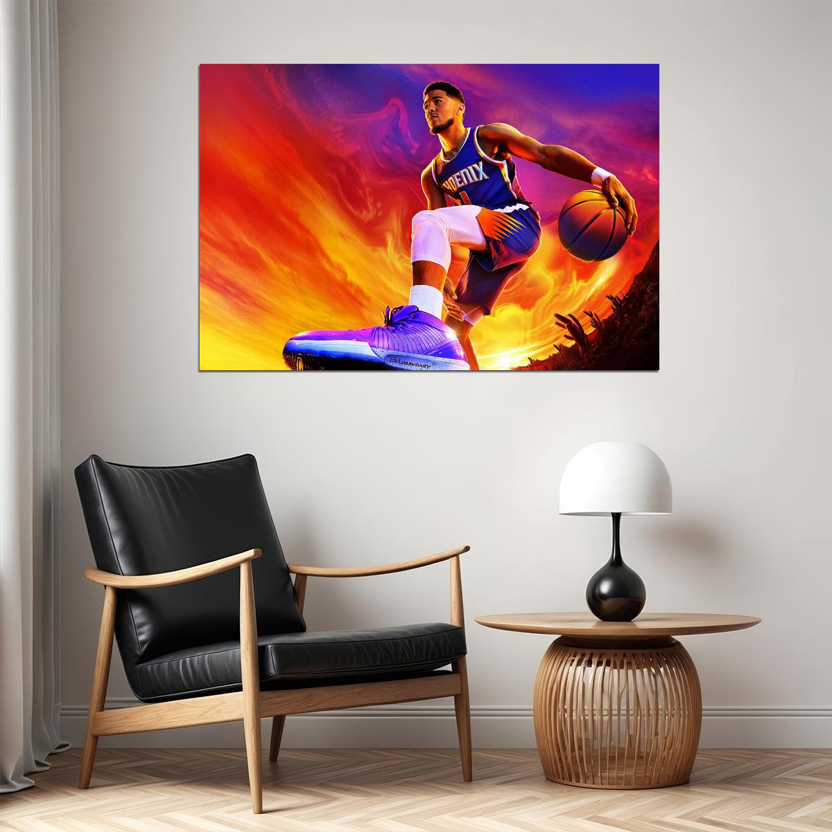 Devin Booker Basketballer Phoenix Suns Team Poster Wall Art Print Home Wall Decor