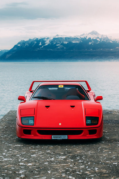 Ferrari F40 Sports Car Luxury Car Racing Car Poster Wall Art Print Home Wall Decor