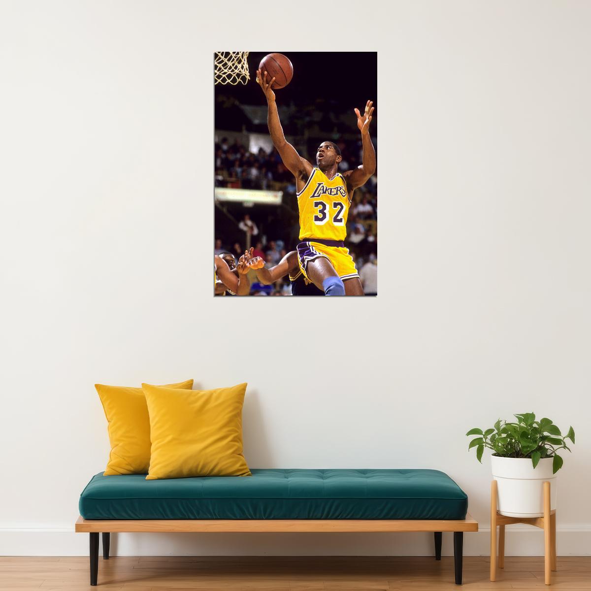 Magic Johnson American Basketball Match Poster Wall Art Print Home Wall Decor