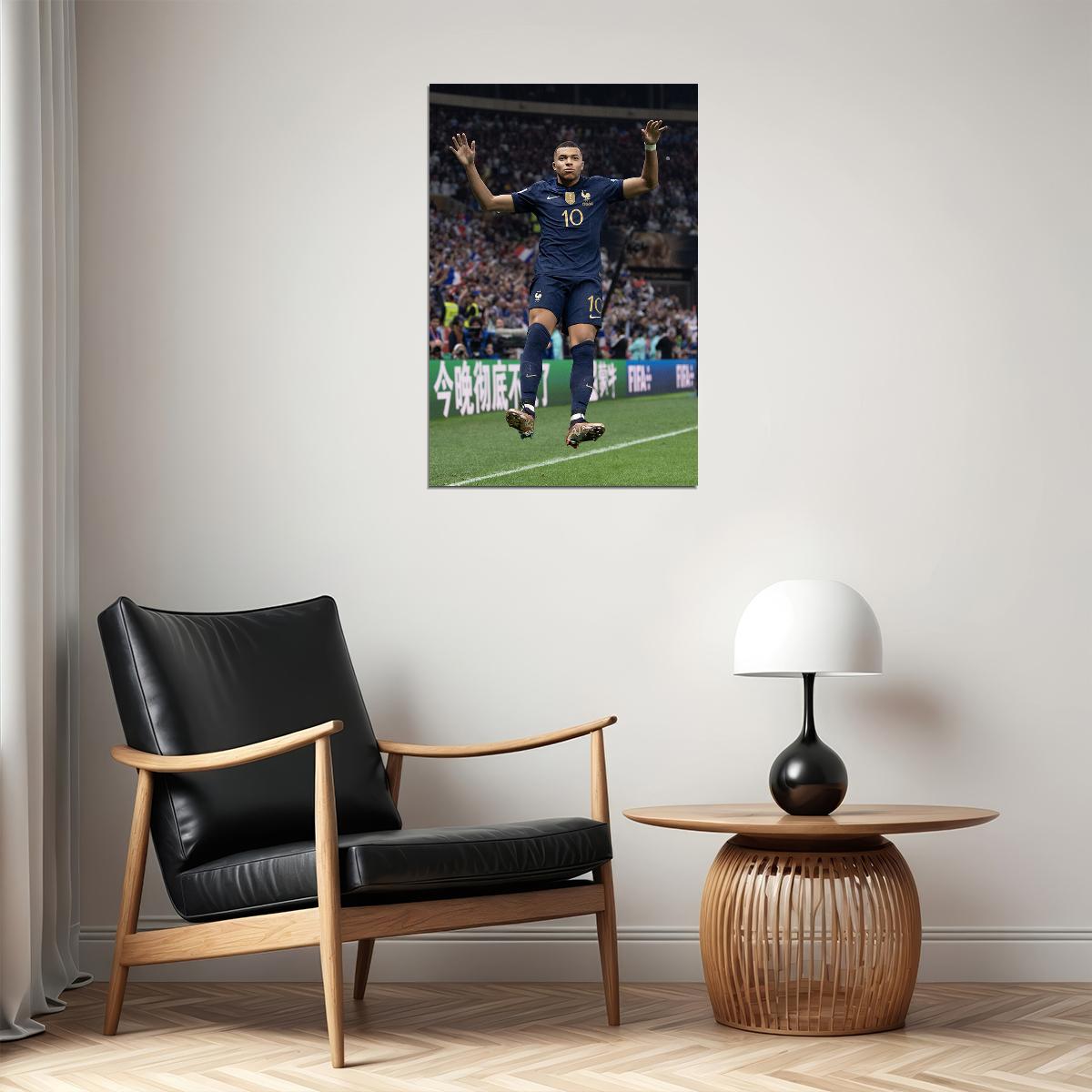 Mbappe Goal Celebration France Football World Soccer Fans Poster Wall Art Print Home Wall Decor