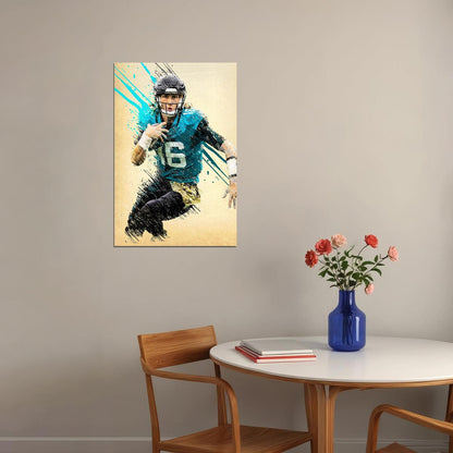 Jacksonville Jaguars Footballer Trevor Lawrence Scorer Poster Wall Art Print Home Wall Decor