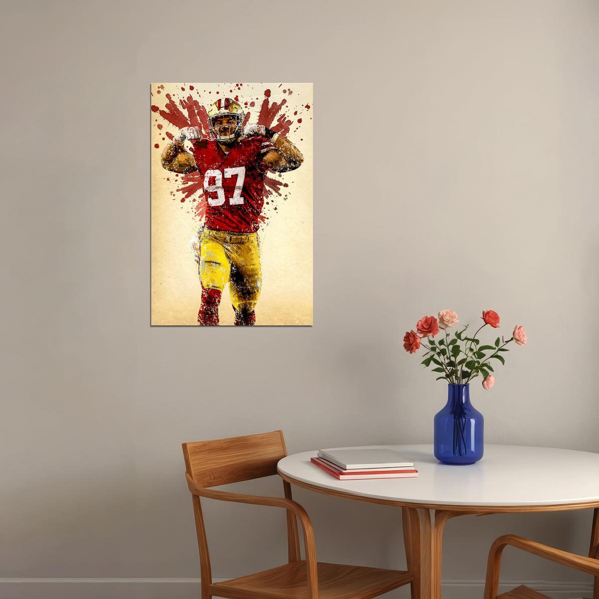 San Francisco 49ers Nick Bosa American Football Player Poster Wall Art Print Home Wall Decor