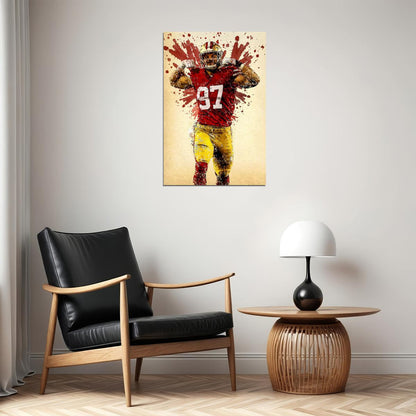 San Francisco 49ers Nick Bosa American Football Player Poster Wall Art Print Home Wall Decor