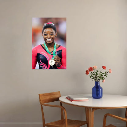 Simone Biles Famous Gymnastics Athlete Medal Poster Wall Art Print Home Wall Decor