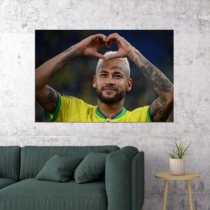 Neymar Brazil National Team World Cup Poster Wall Art Print Home Wall Decor