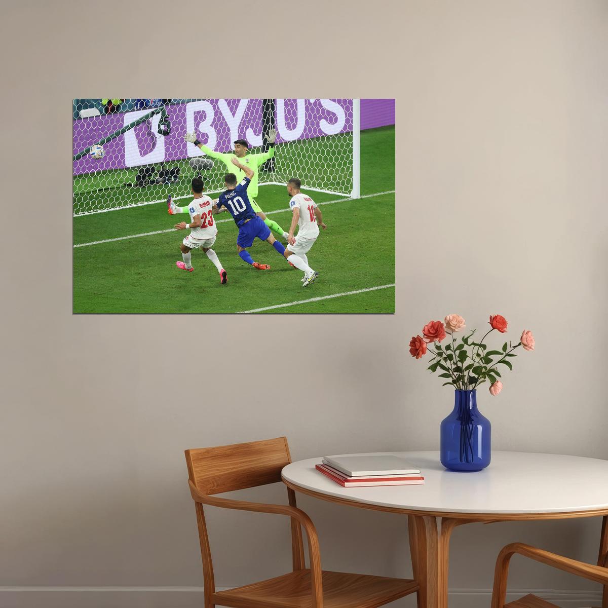 Christian Pulisic Goal United States World Cup Poster Wall Art Print Home Wall Decor