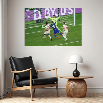 Christian Pulisic Goal United States World Cup Poster Wall Art Print Home Wall Decor