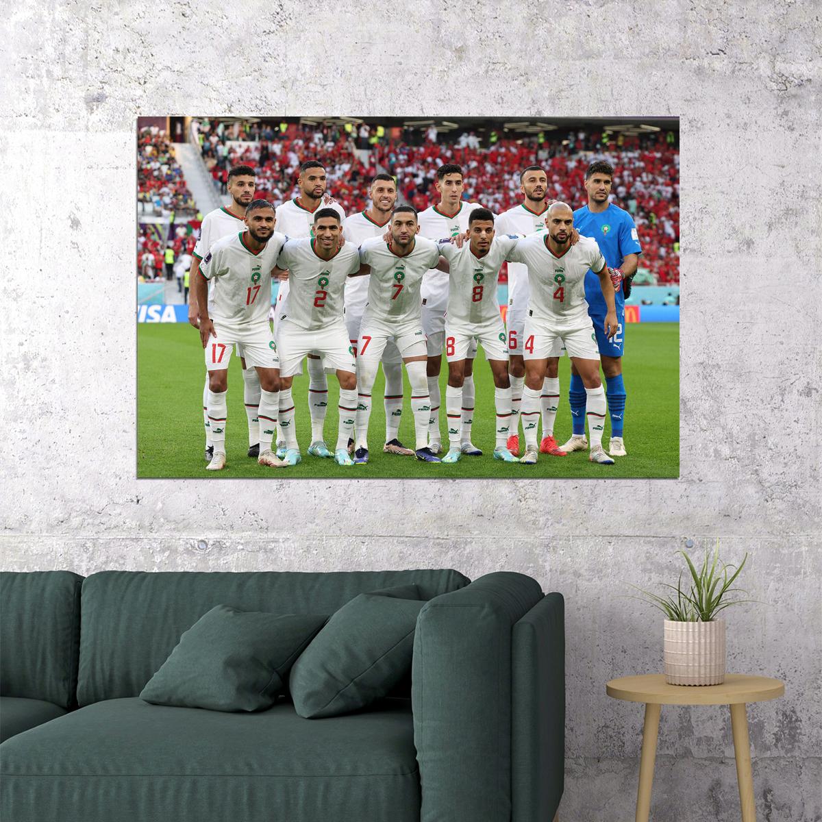 Morocco National Football Team World Cup Poster Wall Art Print Home Wall Decor