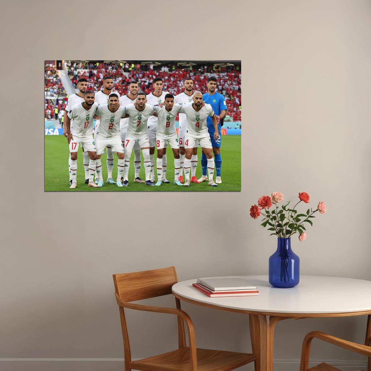 Morocco National Football Team World Cup Poster Wall Art Print Home Wall Decor