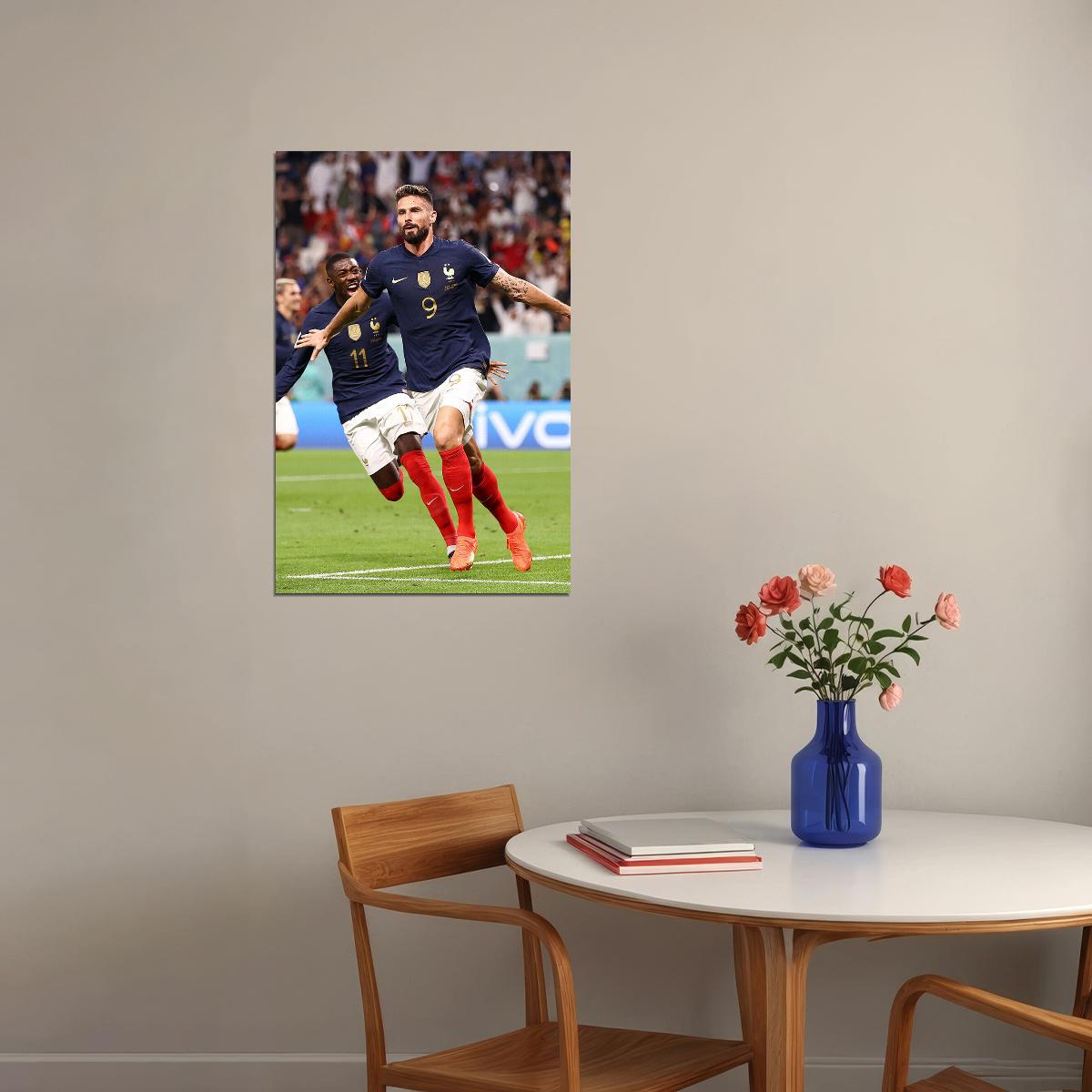 Olivier Giroud France National Team World Soccer Fans Poster Wall Art Print Home Wall Decor